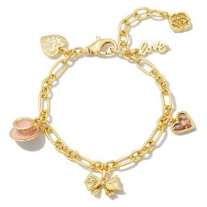 🎀 NWT KENDRA SCOTT x LOVESHACKFANCY | Gold Charm Bracelet 🌸